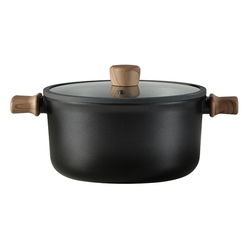 CaROTE Double-Handled Pot for Stewing, Steaming, And Soup Making, Suitable for Induction And Gas Stoves, Non-Stick Lightweight Titanium Pot, 26cm