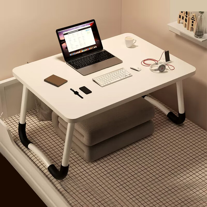 XINGKAI Bedside Small Table, Bed Laptop Desk, Foldable Bed Desk, Study Table BGZ692 Flat White 60*40