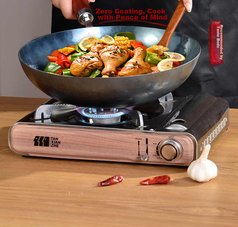 Laoniejia Sanwanliuqian Non-Stick Wok, Zhangqiu Iron Wok, Tongjian Three Brands, Household Handmade Traditional Wooden Handle Iron Pot, 32cm 2