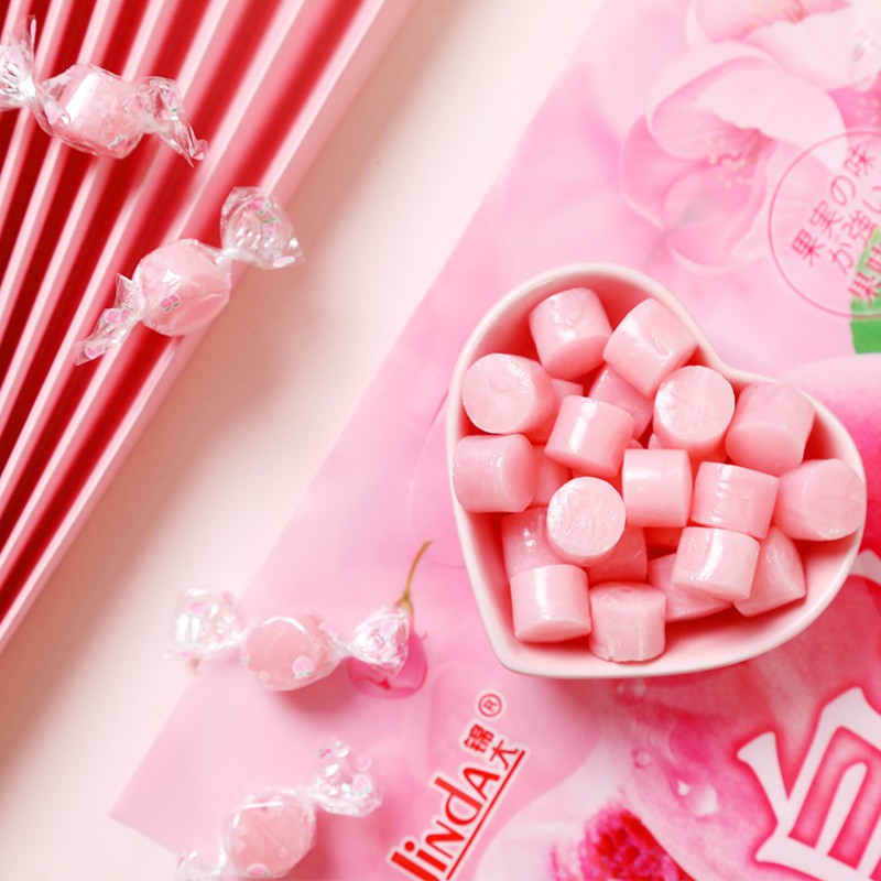 锦大白桃味水果糖 500g/袋 糖果 喜糖 硬糖 婚庆婚礼 生日礼物
