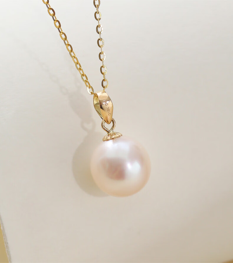 Daimi S925 Silver Round Beads 10-11mm Freshwater Pearl Necklace Pendant Birthday Gift for Wife Lover with Certificate 8