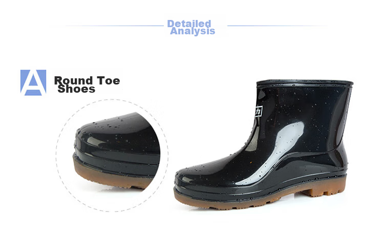 Huili Rain Boots for Men, Short Waterproof Non-Slip Rubber Shoes, Thickened Wear-Resistant Water Shoes, Size 57 Black, Size 41 3