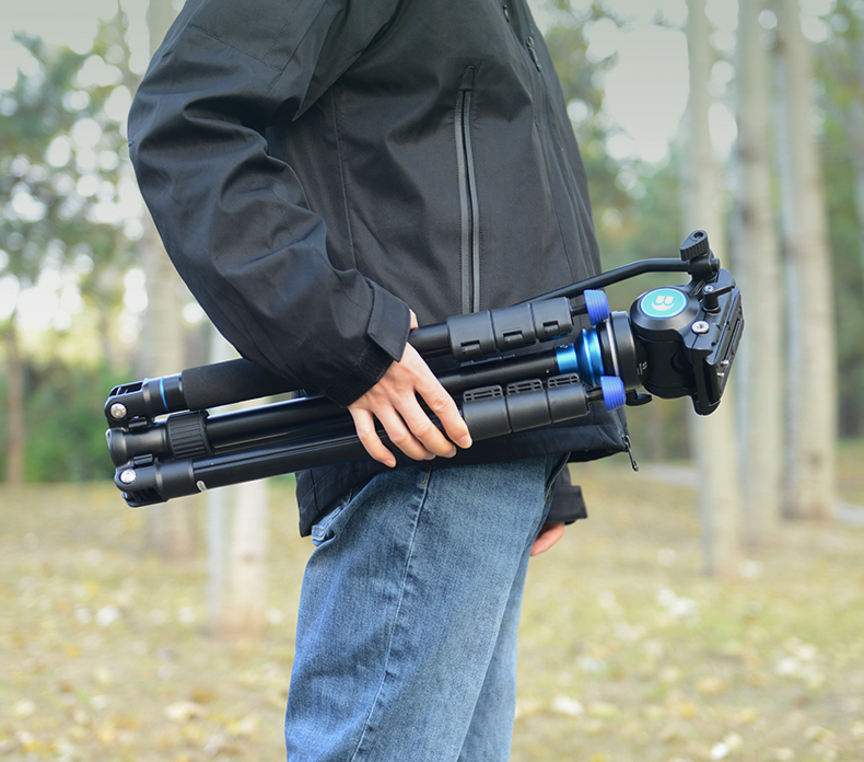 Benro A2883FS4N DSLR Video Tripod with Professional Camera Hydraulic Handle, Pan-Tilt Head, Adjustable Level Ball Bowl, Monopod Tripod Kit 6