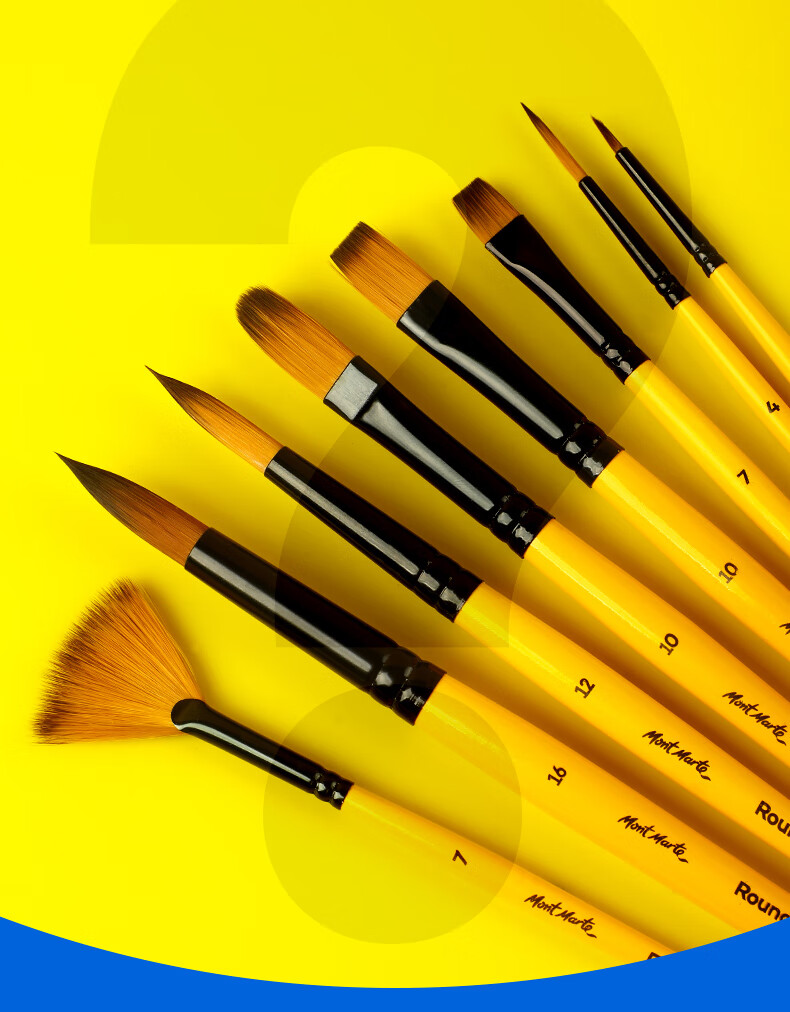 [Lowest Price Online] Mont Marte Acrylic And Gouache Paint Set, Children's Watercolor Painting Brushes, Art Coloring Pens, Flat Tip Brush Pen Set for Students, 4-Piece Watercolor Brushes BMHS0009 Art Sketching 2