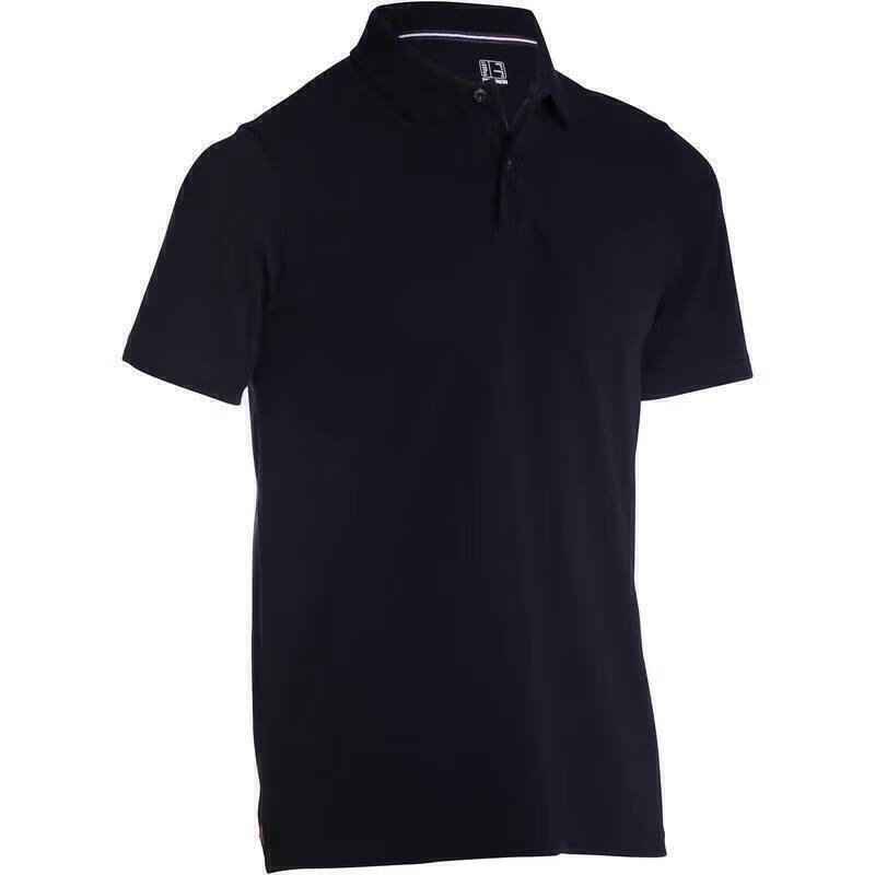 DECATHLON Men's Polo Shirt, Summer Short Sleeve T-Shirt, Pure Cotton Breathable Solid Color, Dark Gray, 185/120B/XXL-4216833