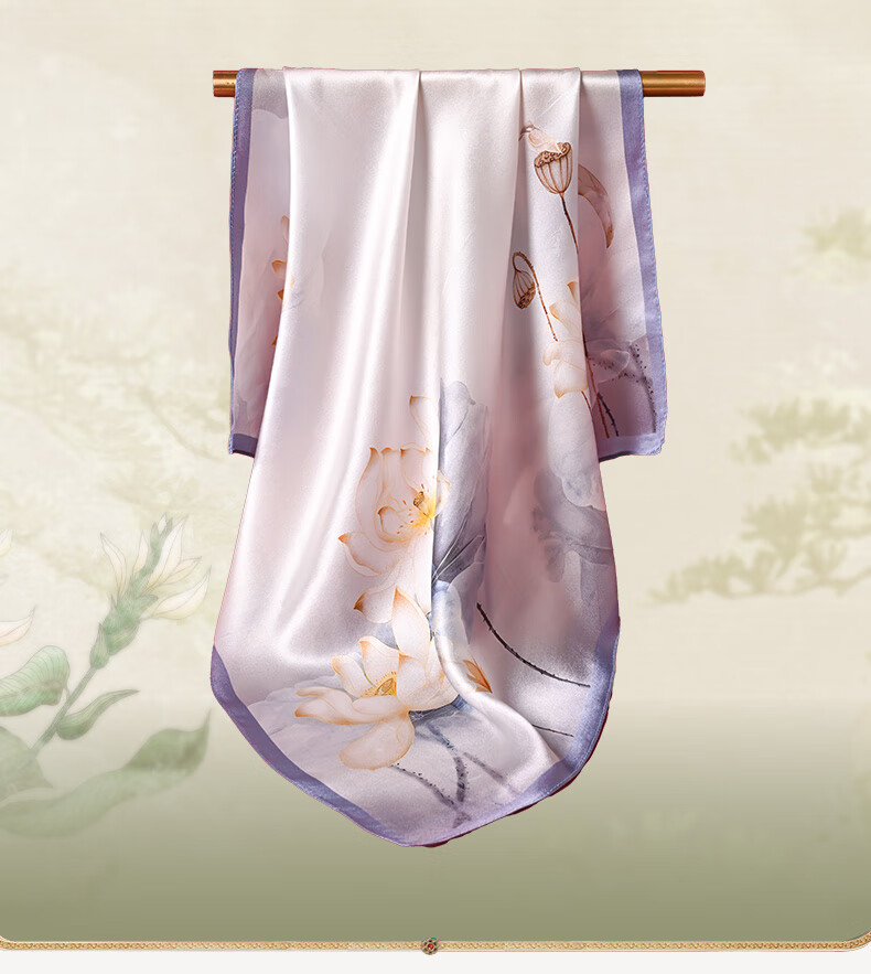 Hangsilu Silk Scarf Brooch Gift Box, Chinese-Style Square Scarf, Mulberry Silk, High-End Birthday Gift, Mid-Autumn Festival Present for Women And Mothers 3