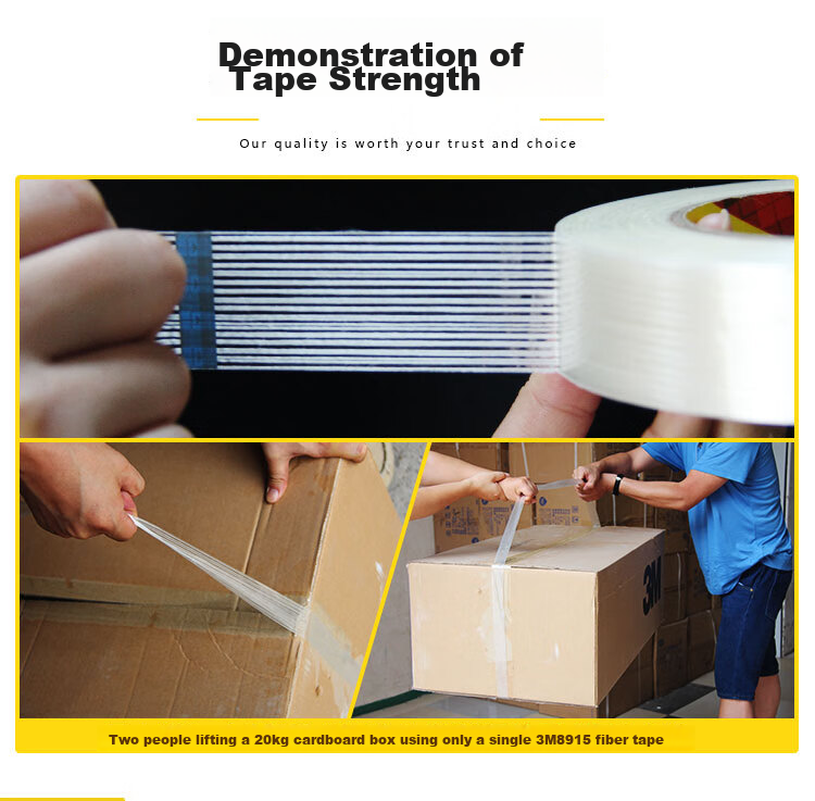 3M Transparent Strong Adhesive Tape, Fiberglass Cloth, 8915 Fixing And Bundling, High Tensile Strength, Residue-Free, Heat Resistant, 20mm*55m, Single Roll 5