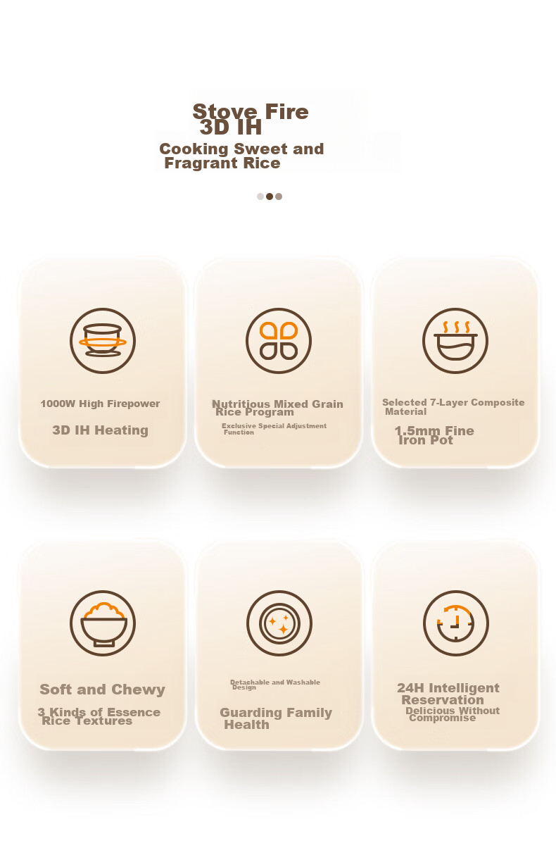 Midea 3L Rice Cooker, IH Heating, Nutritious Mixed Grain Rice, 24h Smart Reservation, 1.5mm Fine Iron Pot, Detachable Upper Cover for Cleaning, MB-CFB3036H [ZMD Peace of Mind Series] 2