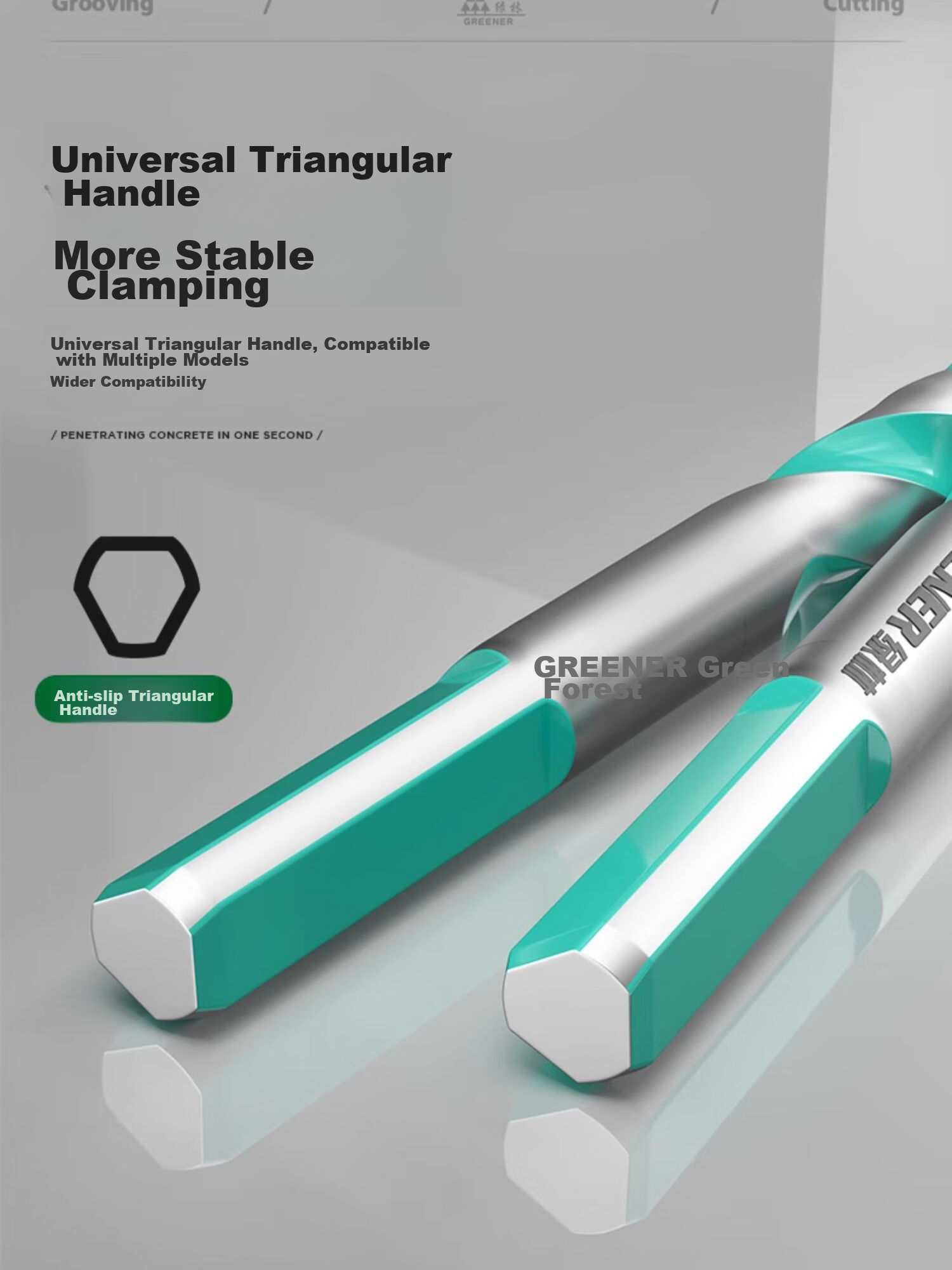 GREENER Ceramic Tile Drill Bit, Concrete Cement Marble Impact Drill Bit, Hand Electric Drill Alloy Bawang Drill, 2 Pieces Each of 6+8mm 15