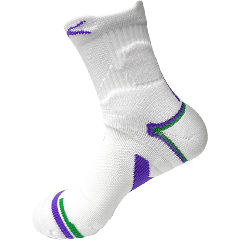 Slazenger Functional Tennis Socks for Men And Women, Thickened, Sweat-Absorbing, Anti-Slip Badminton Socks, Breathable Sports Socks, 3 Pairs Pack, Men's White