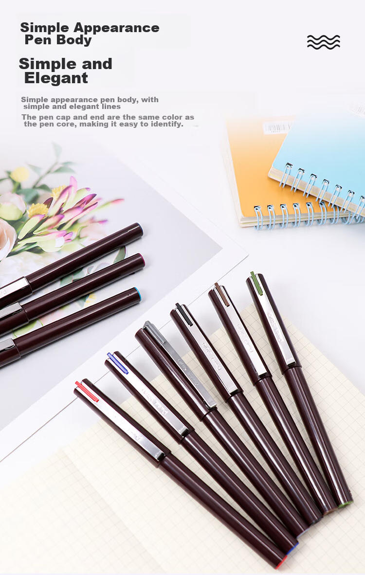 Pentel JM20-AE Duck-Billed Pen, Drawing Pen, Comic Pen, Sketching Pen, Line Drawing Pen, Business Signature Pen, Brown Barrel with Black Ink, 12 Pens/box 7