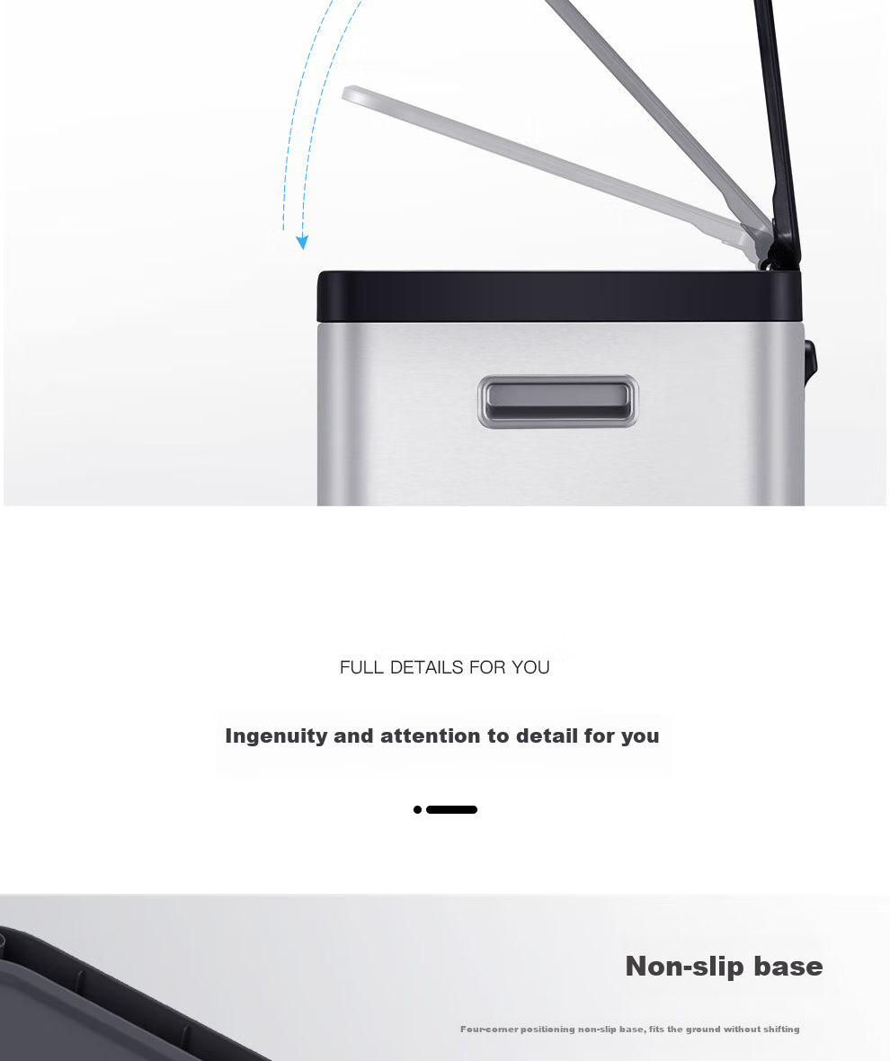 EKO Classified Trash Can 12L+12L Sand Steel Household Pedal Dual Bin Stainless Steel Large Size Zhang Ruoyun Recommended 9129 9
