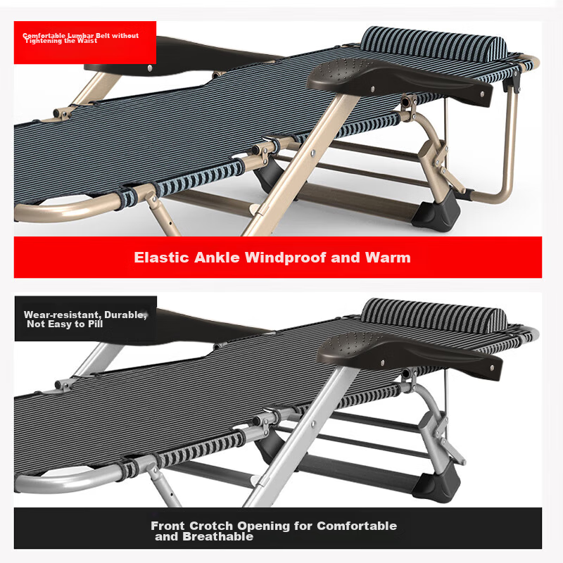 OKeefe Folding Bed Lounger, Office Nap Chair, Single Bed, Siesta Chair, Nap Bed, Accompanying Care Bed, with Reinforced Support Rod