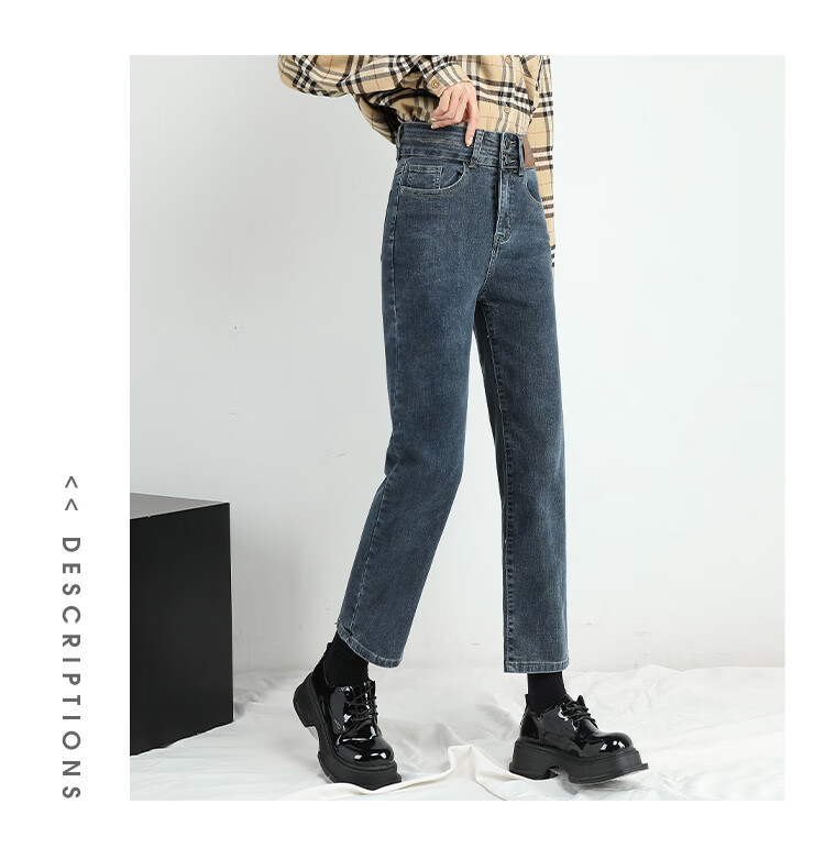 Jeanswest Women's High-Waist Printed Polka Dot Floral Slim Straight-Leg Wide-Leg Jeans White S Spring Summer 16