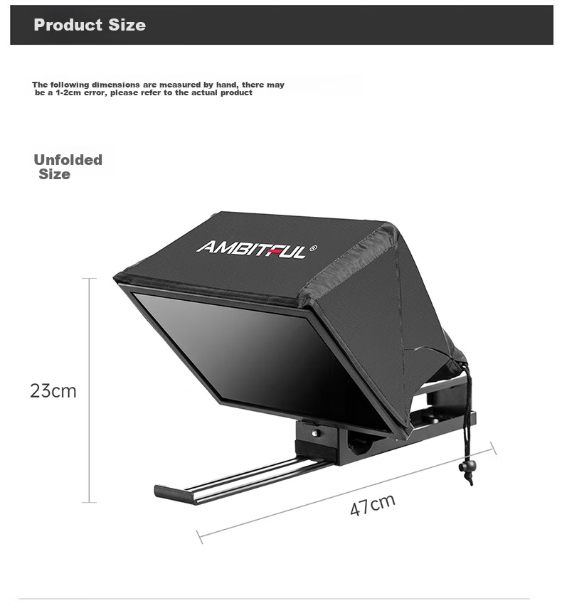 AMBITFUL T14Pro Large Screen Teleprompter Host Phone Tablet DSLR Mirrorless Camera Portable Teleprompter Video Recording Prompt Subtitle Live Streaming Interview Gaffe-Fixing Device 30