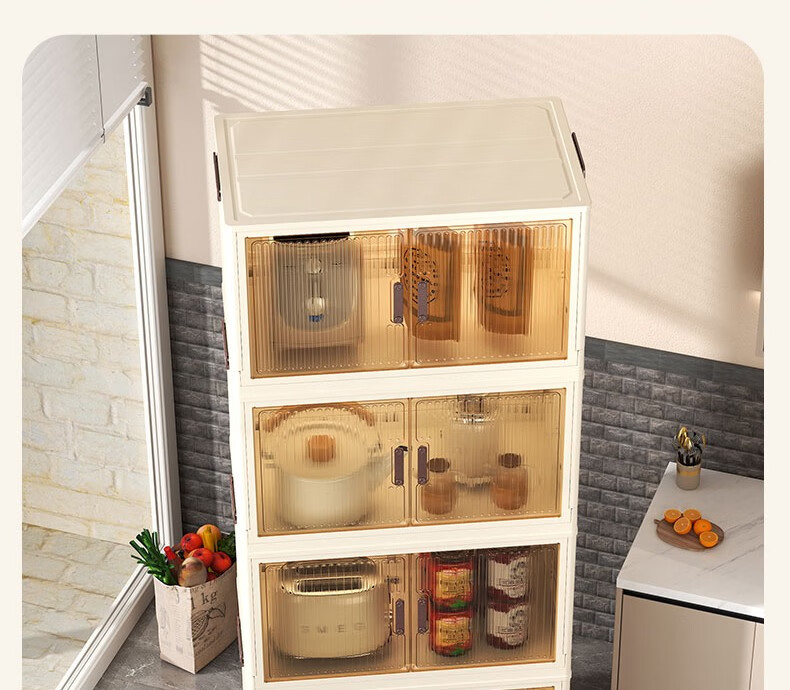 Shunyou Storage Cabinet, Wheeled Organizer Box, Foldable Wardrobe, Kitchen Storage Unit SY-608 14