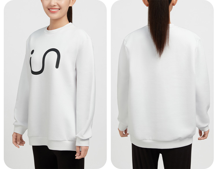 Yiershuang Couples Homewear Crew Neck Air Layer Printed Sweatshirt Cotton Matching Casual Sports Pullover Unisex Pajamas 17