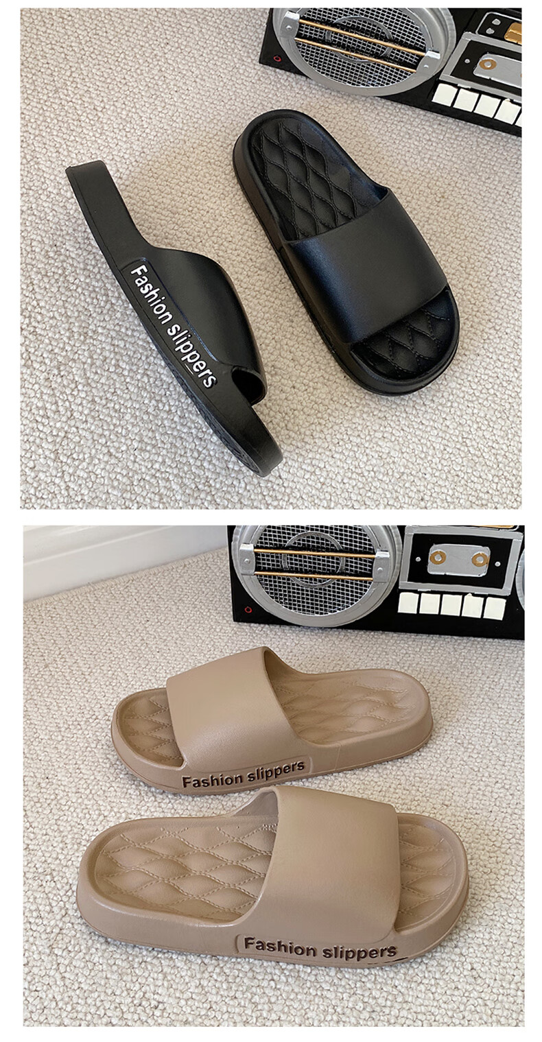 IQGD Slippers for Men And Women, Soft-Soled Floor Slippers, Non-Slip Bathroom Slippers for Couples, Home Use, 1819 Black, Size 42-43 15