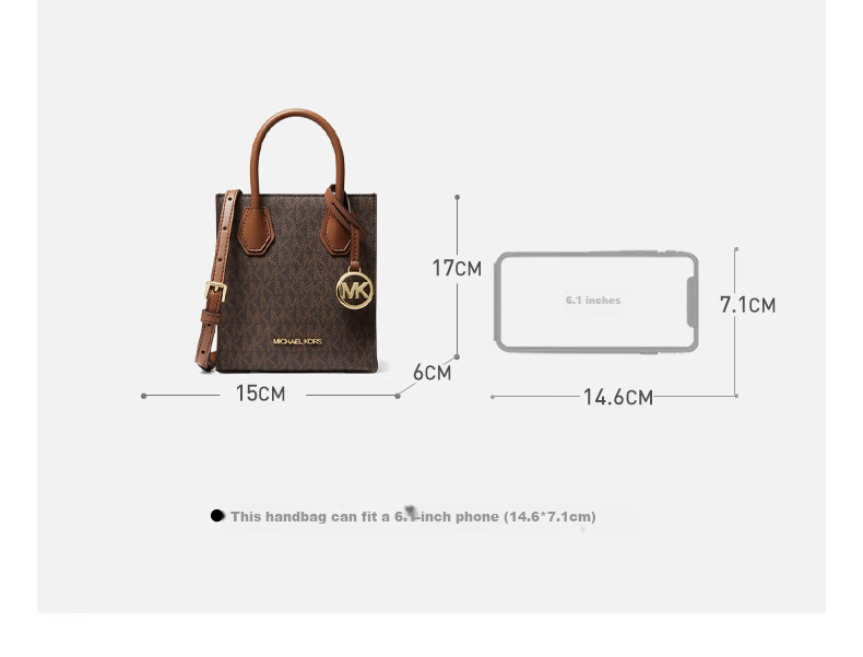 MICHAEL KORS New Year Gift, Light Luxury MK Women's Handbag, MERCER Tote Shoulder Crossbody Music Score Bag, Mini Vanilla White/light Pink 2