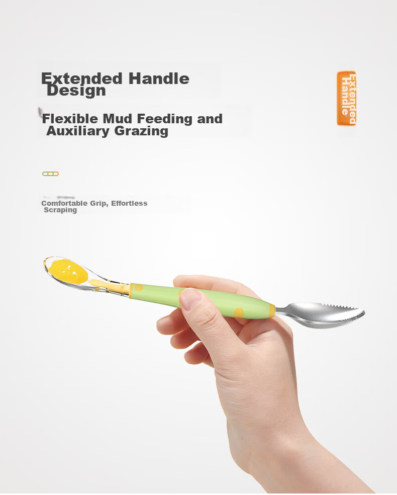 LOCK&LOCK Double-Ended Food Scraper Spoon for Children, Baby Fruit Puree Spoon, Silicone Soft Spoon for Toddlers, Newborn Fruit Spoo 7