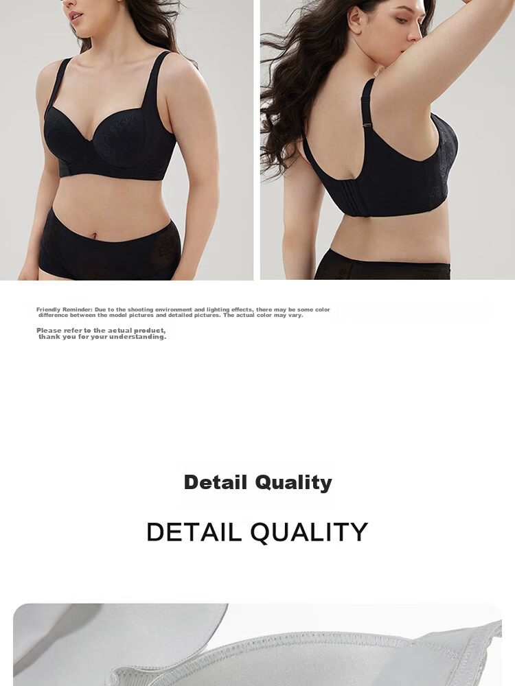 Aimer Push-Up Side Support Adjustable Large Bust Minimizer Sexy Plus Size Bra AM11571 Gray A75 23