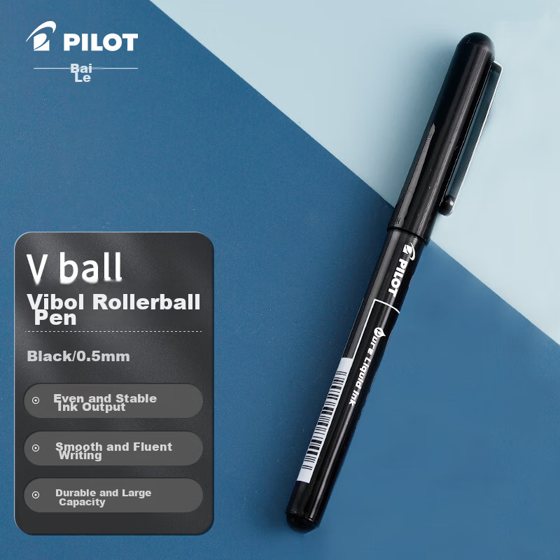 PILOT BL-VB5 Ballpoint Pen with Direct Liquid Ink, Bullet Tip, Gel Ink, Signature Pen, Student Stationery, Office Supplies, Exam Pen, 0.5mm Black, Single Pe