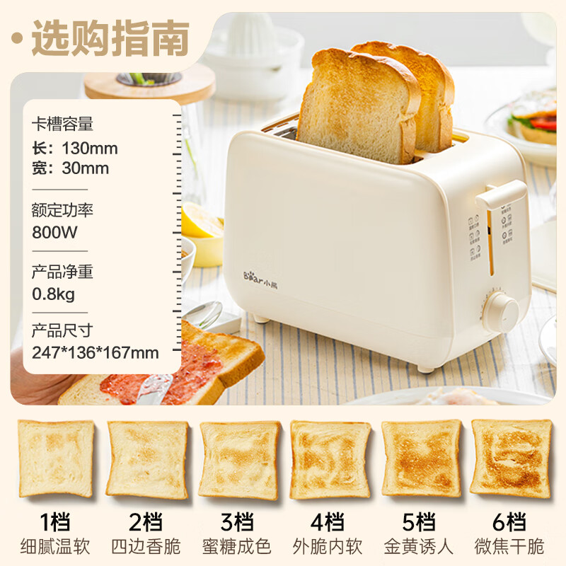 Bear Bread Toaster, Multi-Function Grill, Household Bread Maker, Sandwich Toaster, Small Automatic Toast Machine DSL-F02E1