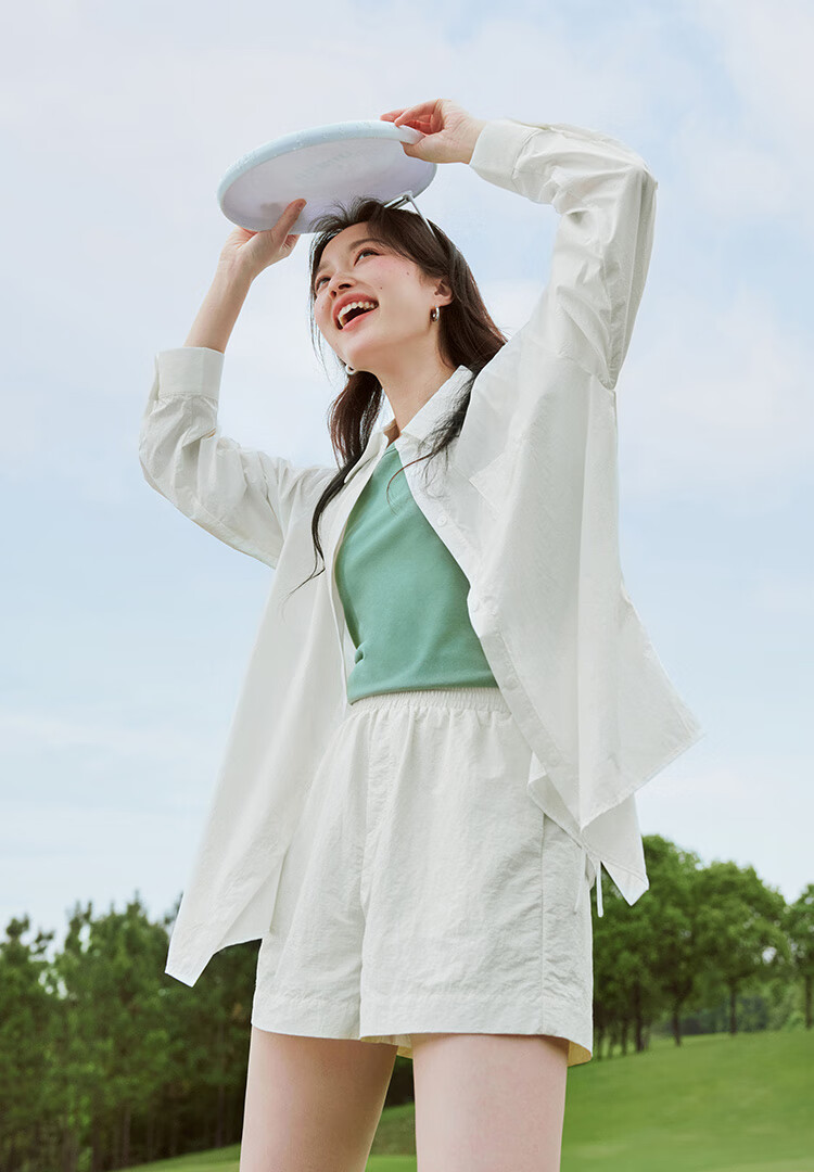 INMAN UPF100+ Sun Protection Shirt for Women, Summer Fashion Blouse Jacket, Bean Green Color, Size L 25