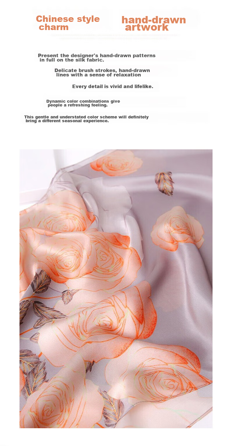 Hangsilu Silk Scarf for Women, Mulberry Silk Shawl, High-End Birthday Gift, Holiday Present for Mom And Teachers 2