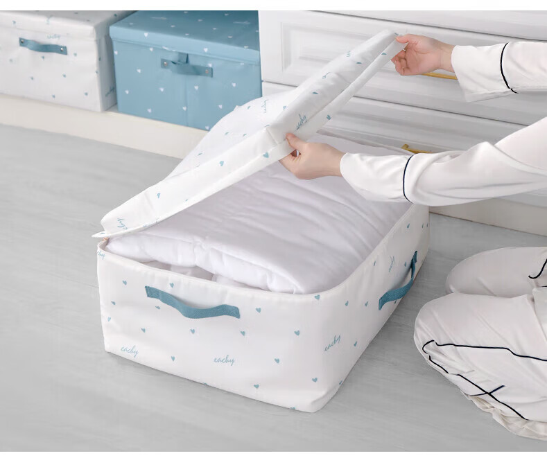 EACHY Quilt Storage Bag Moving Packing Bag Clothes Cotton Quilt Moisture and Mildew Proof Peter Blue L:56*42*24cm 9