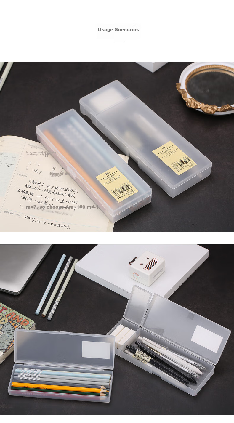 M&G Stationery Transparent Pencil Case, Multifunctional Large Capacity Frosted Storage Box, Crush-Resistant Plastic, Exam Small Size ASB92275 9
