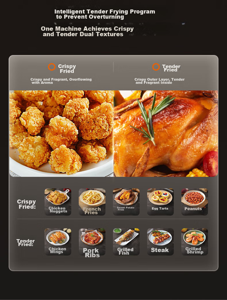 SUPOR Air Fryer, Steamer And Roaster All-In 6L Multi-Functional Automatic All-In Machine for Home Use with Visible Touch Control, Air Circulation, No-Flip Design, Large Capacity Steam Tender Frying KD60D830A 11