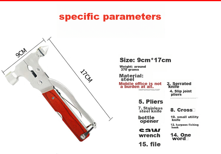 Jumu Car Safety Hammer, Multi-Functional Window Breaker, In-Car Emergency Escape Hammer, Fire Rescue Hammer, Car Glass Breaker 6