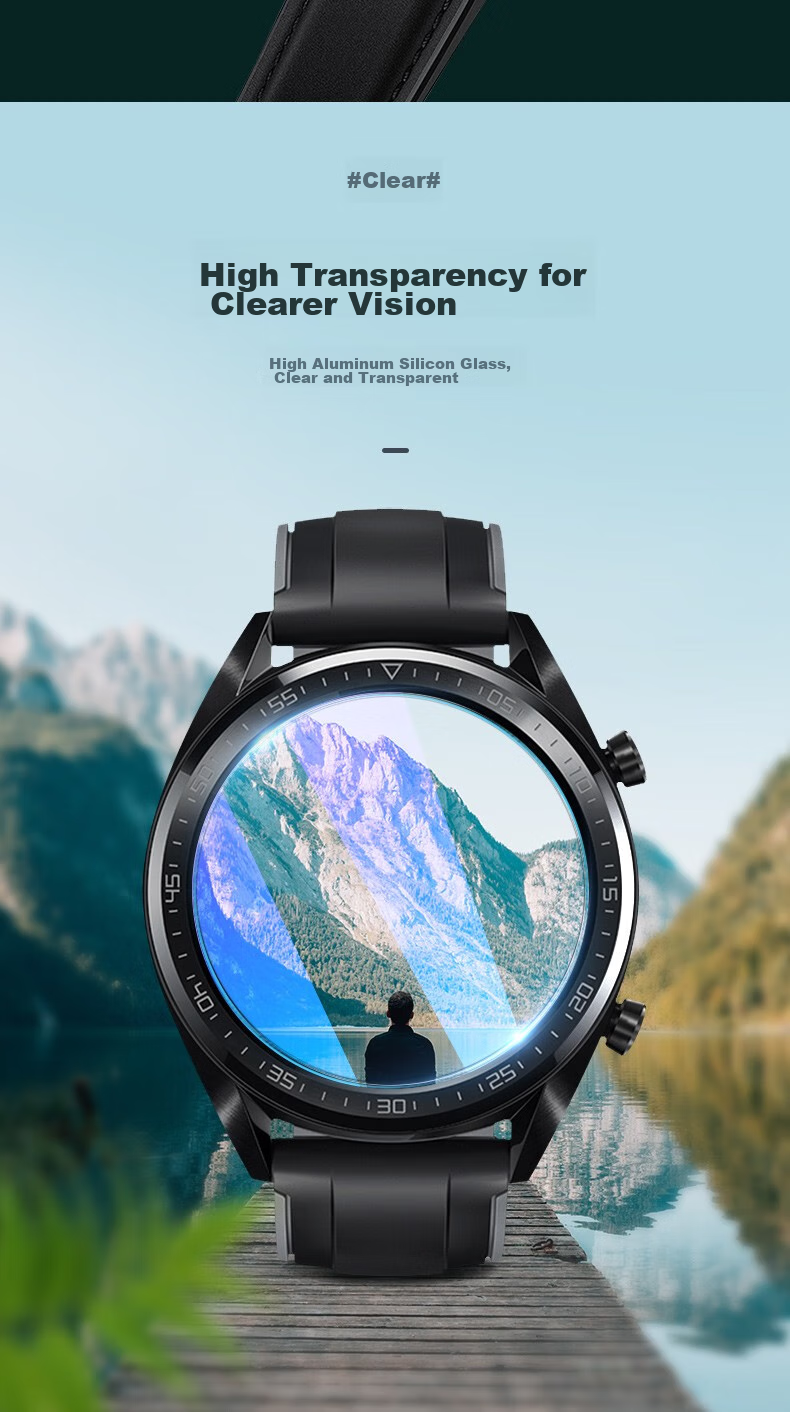 Shanmo Tempered Glass Screen Protector for Huawei WATCH GT5/4/4s/5/5 Pro, Protective Film for Smartwatch, Anti-Scratch, Shockproof, Wear-Resistant, Full Coverage, HD Glass Film, 46mm 8