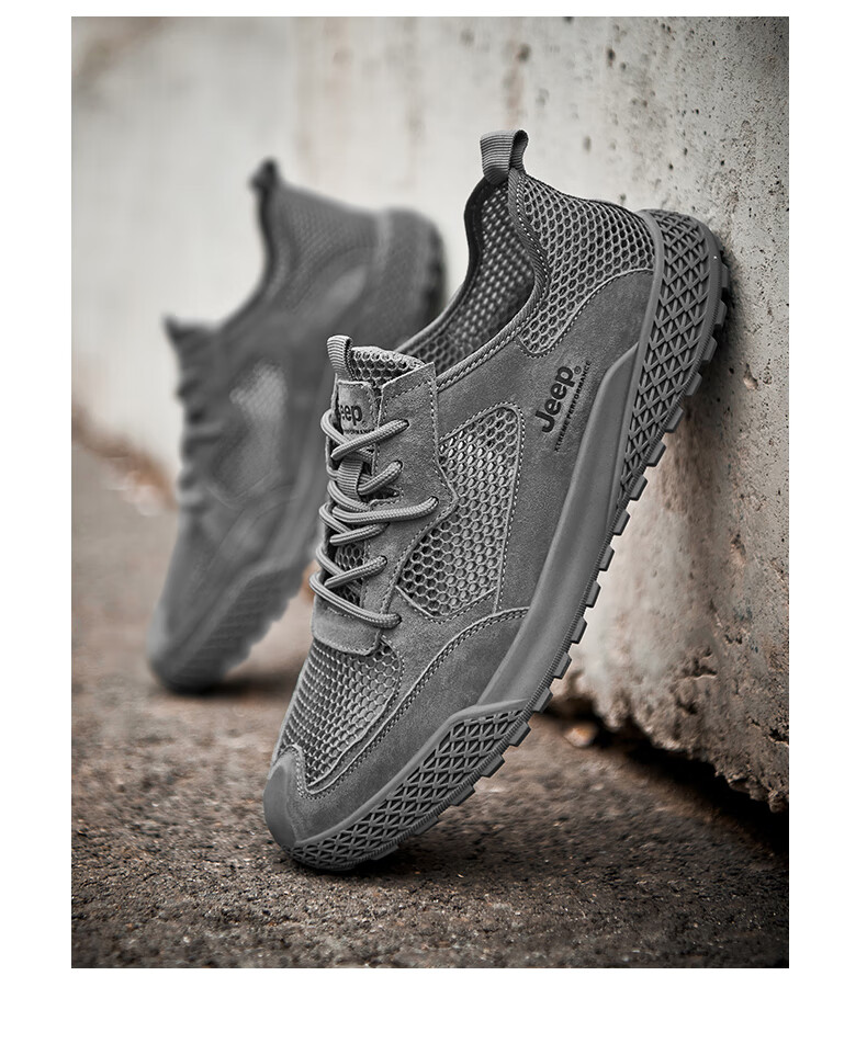 JEEP Hiking Shoes for Men, Outdoor Sports Shoes, Breathable Sandals, Wear-Resistant River Tracing Shoes, Mesh Running Shoes, Non-Slip Mountaineering Shoes for Me 9