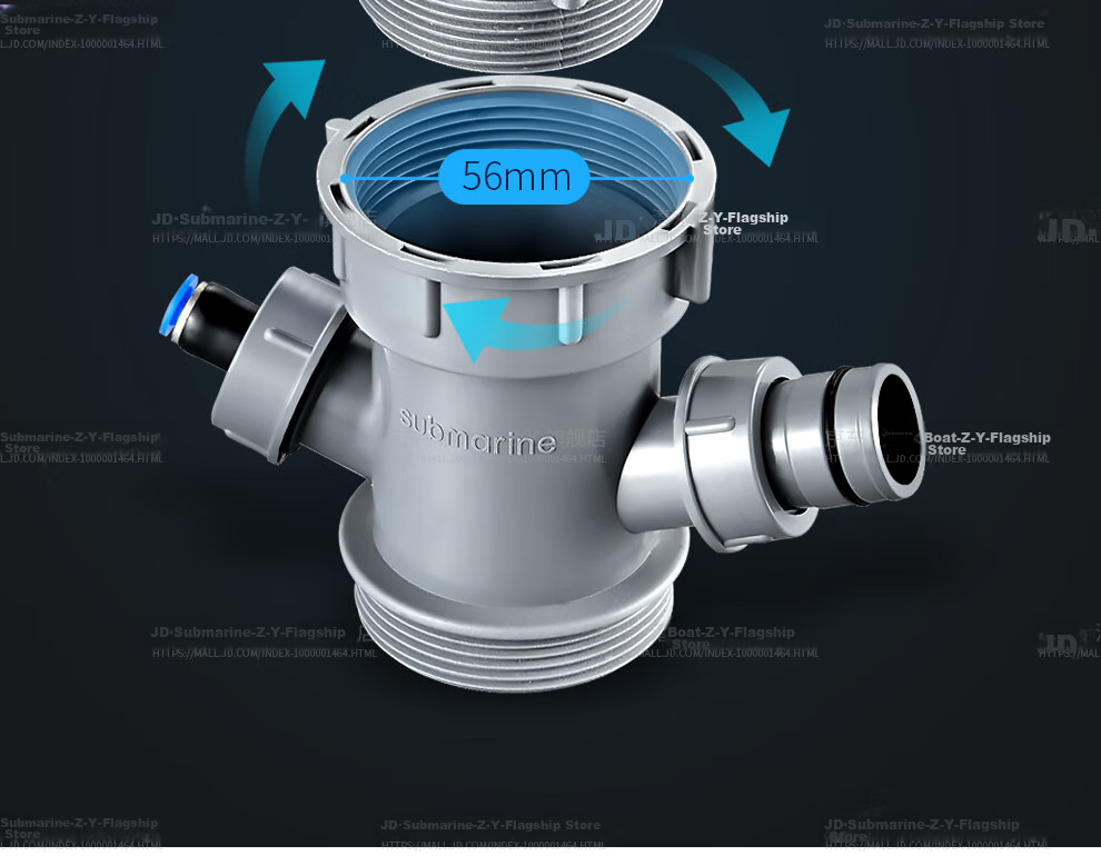 Submarine CSQ-2C Double Sink Drain Pipe with Anti-Odor And Space-Saving Features, ABS Material, Extended to 95 Cm 17