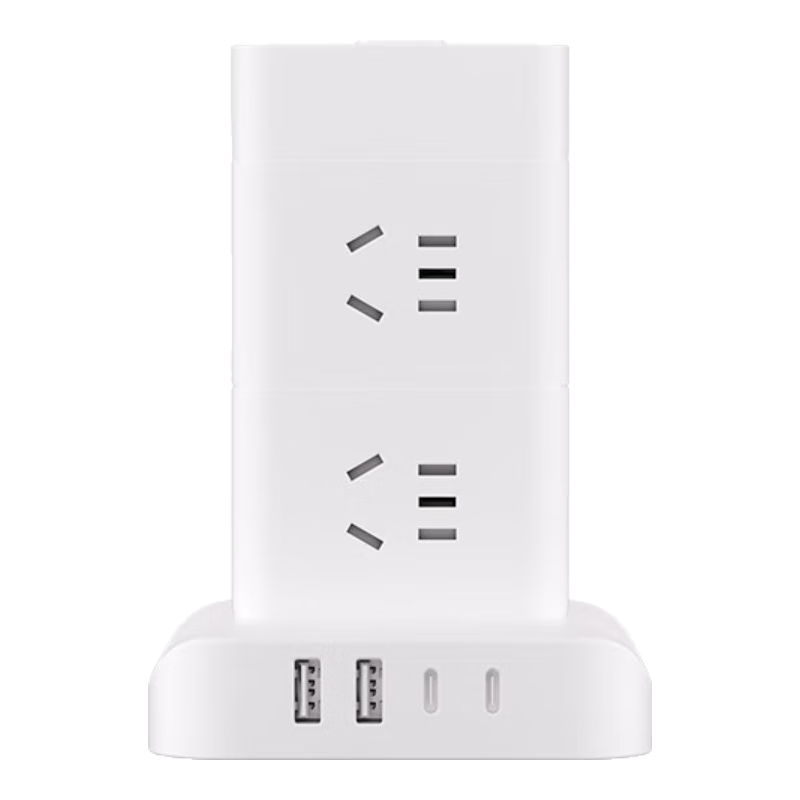 Deli Floor-Standing Power Strip, Power Bar/power Strip/power Board/power Cord, Master Switch 8 Outlets + 2 USB + 2 TYPE-C, Total Length 1.8 Meters, Overload Protection, LU5052