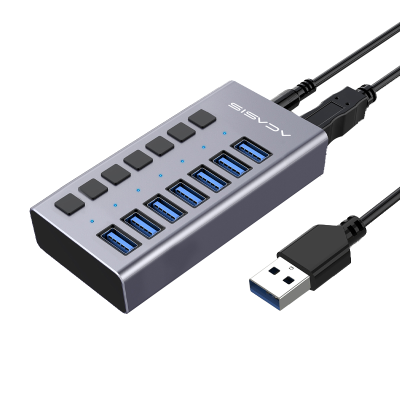 Acasis USB 3.0 Hub, One-To High-Speed Expansion HUB Duplicator Cable, Desktop And Laptop Multi-Port Adapter Expansion Dock HS-707MG