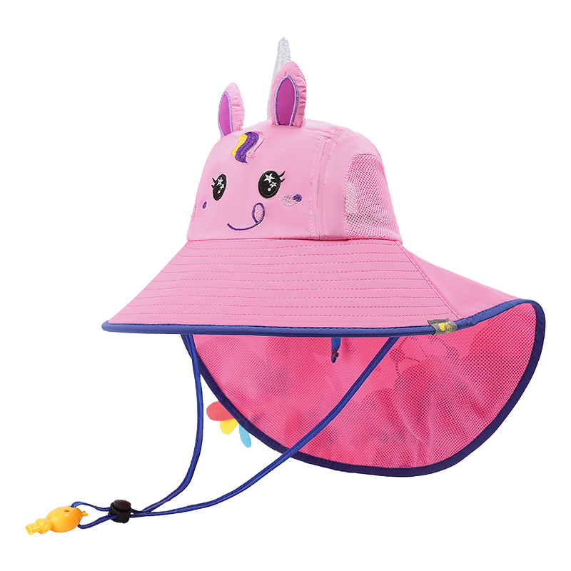 Lemonkid Children's Sun Protection Hat, Boys And Girls Sun Visor, Baby Fisherman Hat, Sun Hat, Peach Pink Magic Unicorn, 56cm