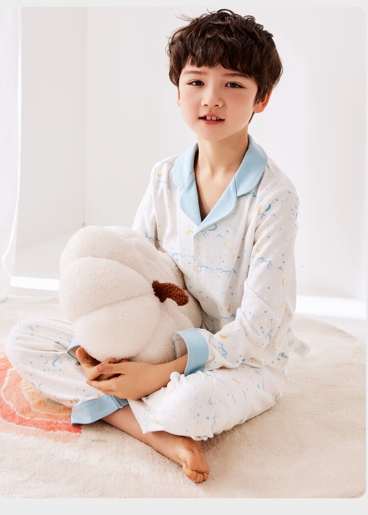 YEEHOO Lenzing Modal Children's Loungewear, Spring And Autumn Thin Air Conditioning Clothes, Boys And Girls Baby Children's Pajamas, Pink, Size 120 17