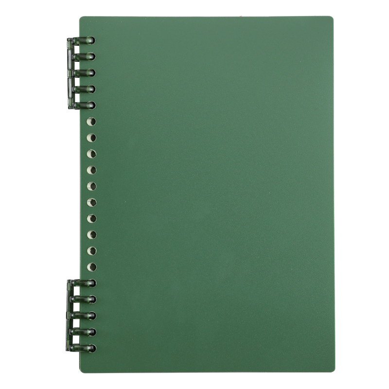 Faramon B5/60 Sheets Soft-Touch Loose-Leaf Notebook Refillable Inner Pages Student Spiral Notebook Thickened Study Notes B5-Green/Lined