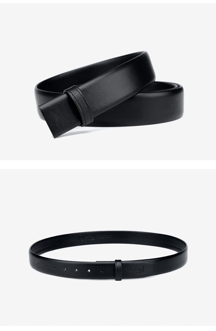 CROCODILE Leather Belt with Napa Texture, Men's Waistband without Pin Buckle, T2655 10