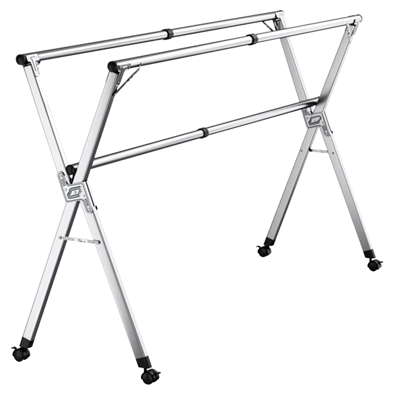 Miaomei Floor-Standing Clothes Drying Rack [2 Meters Three-Rod Extendable] Stainless Steel Foldable Balcony Clothes Drying Rod Hanger No Installation Required