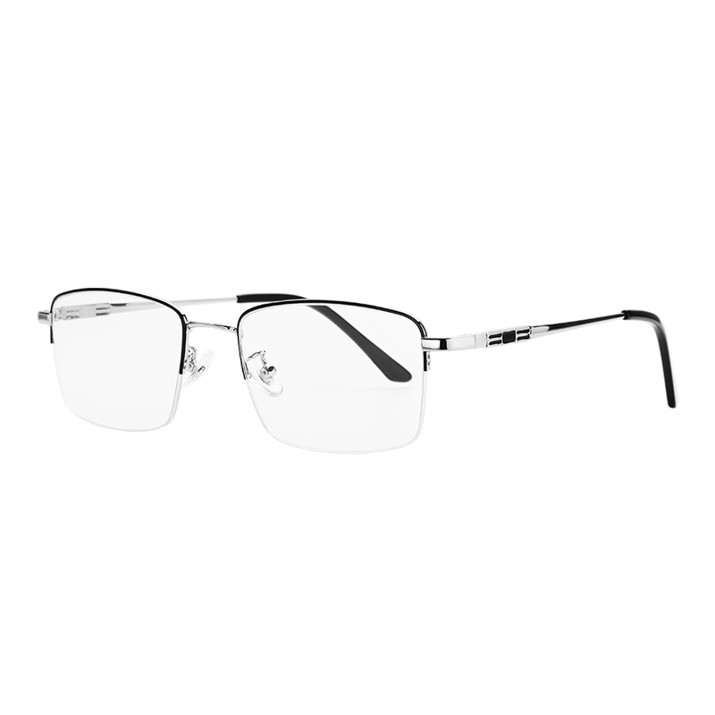 Mr.PuTian Anti-Blue Light Reading Glasses for Men And Women, Bifocal High-Definition Presbyopic Glasses for Elderly, Silver Color, 300 Degrees (65-69 Years Old)