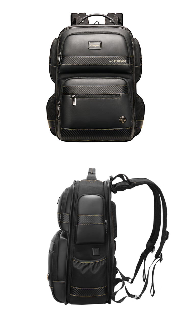CROSSGEAR Cross Medal Weight Reduction Master Genuine Leather Business Backpack for Men, 16-Inch Laptop Bag, Large Capacity Travel Bag for Business Trips 3