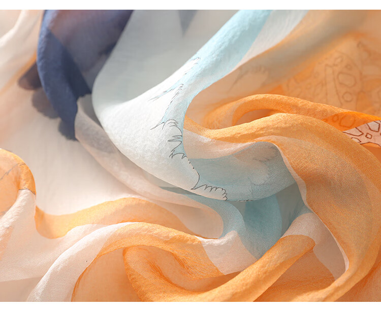 Shanghaigushi Silk Scarf for Women, 100% Mulberry Silk, Spring And Summer Scarf, Gift Box, Mid-Autumn Festival Gift 7