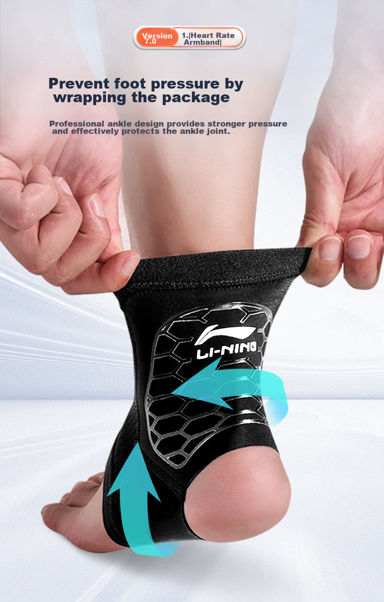 Li-Ning Ankle Brace, Sprain Protection Sleeve, Post-Injury Stabilization for Wrist And Ankle Joints, Basketball Sports Strain Support, Lightweight And Thi 6