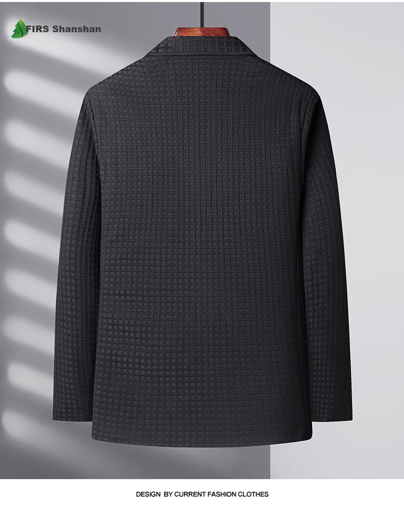 FIRS Suit Jacket for Men, Spring And Autumn Style, Middle-Aged Young Luxury High-End Business Casual Coat Blazer, Black, Size 175 6