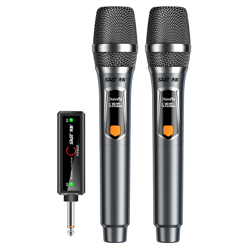 SAST Ok-184 Handheld Rechargeable Wireless Microphone, UHF Band for Home KTV Singing, Stage Hosting, Lecturing, Karaoke, Conference, Amplifier, FM Universal Dual-Channel Microphone