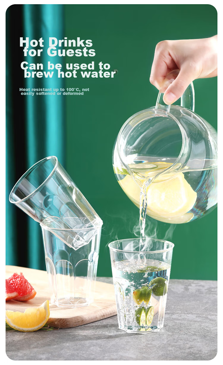 MARYYA Disposable Cups, Aviation Cups, 300ml*50 Pieces, Space Cups, Food-Grade Thickened Plastic Beverage And Tea Cups 7